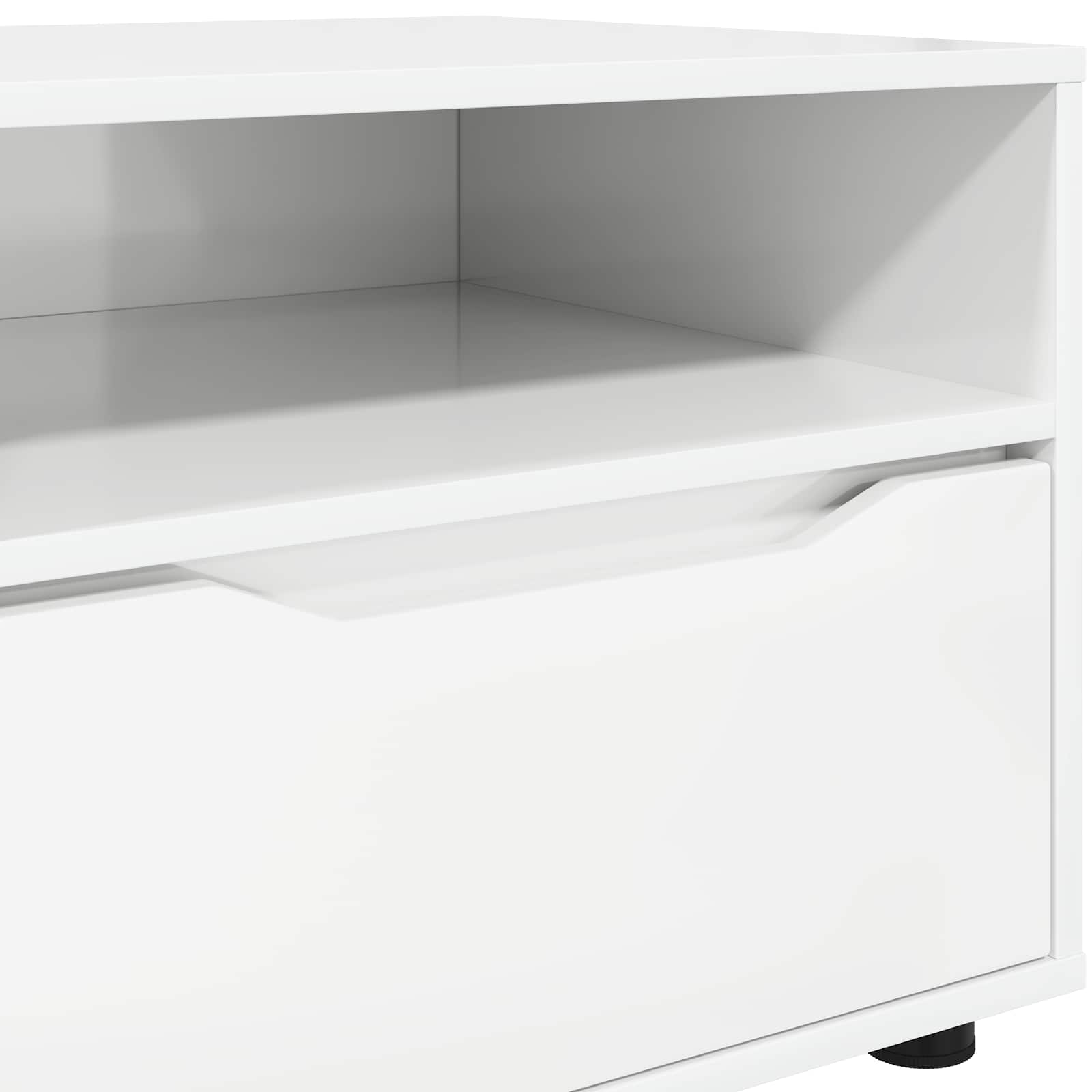 TV Cabinet High Gloss White 100 x 48 x 43 cm Engineered Wood