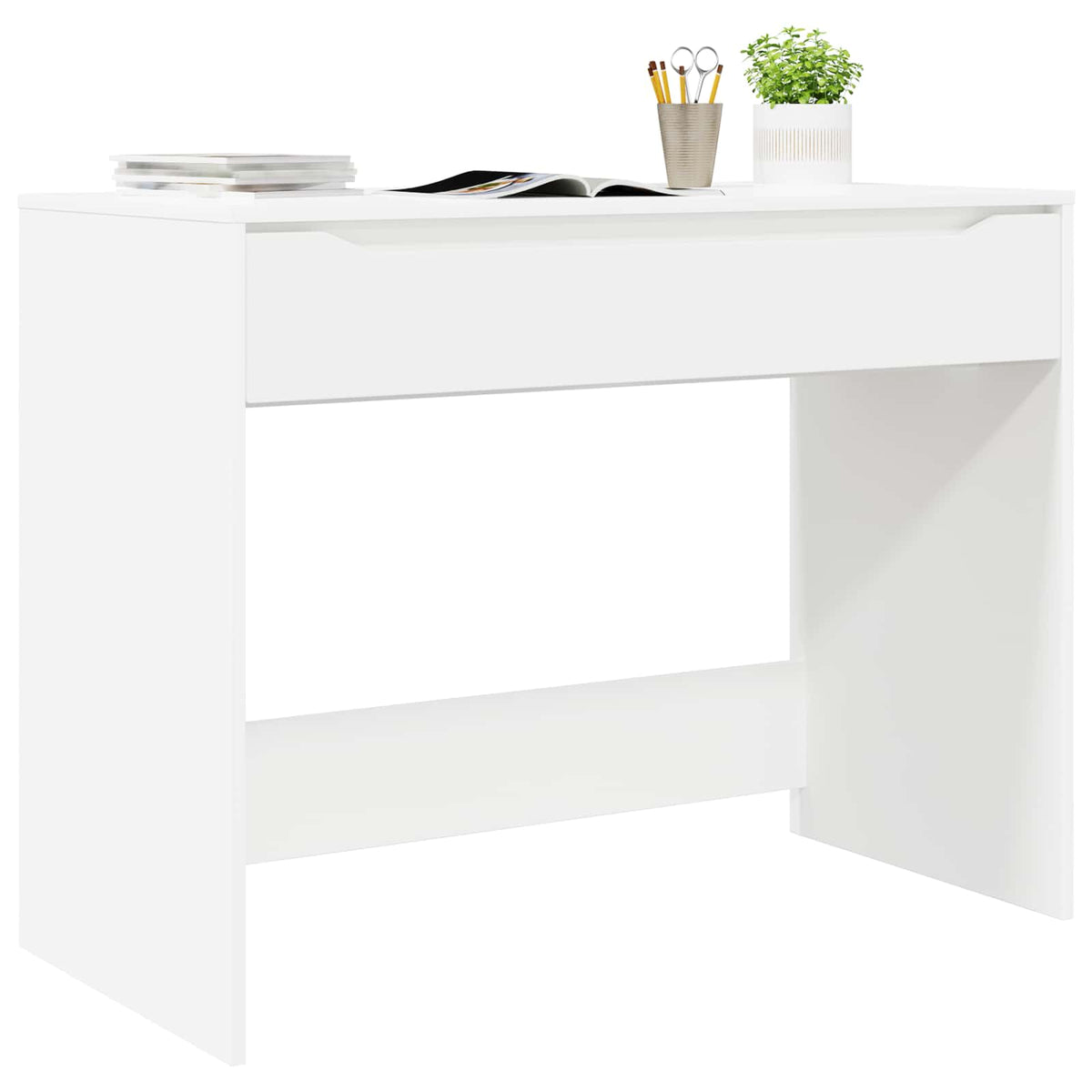 Desk with Drawer White 100 x 50 x 78 cm Engineered Wood