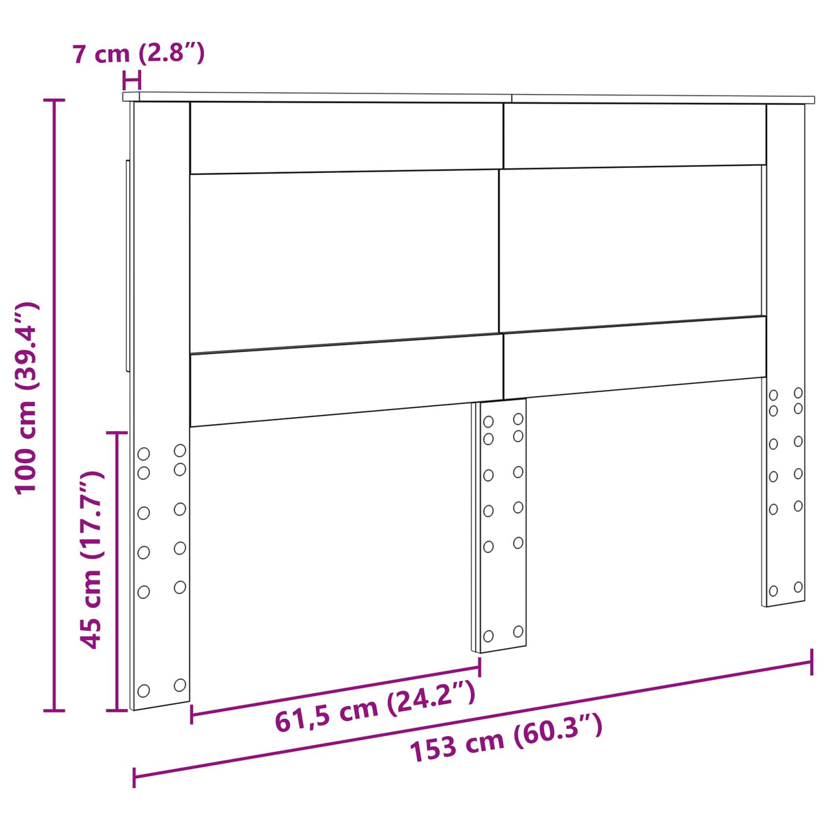 Headboard with Headboard Sonoma Oak 150 cm Engineered Wood