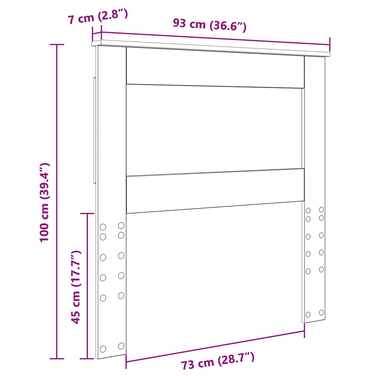 Headboard with Headboard Sonoma Oak 90 cm Engineered Wood