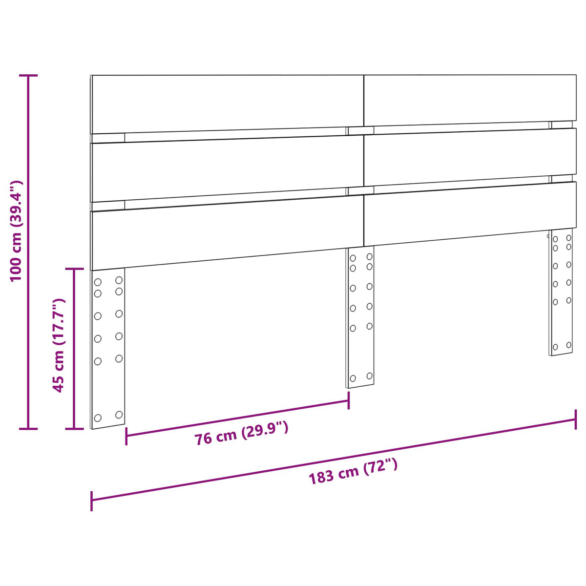 Headboard White 180 cm Engineered Wood