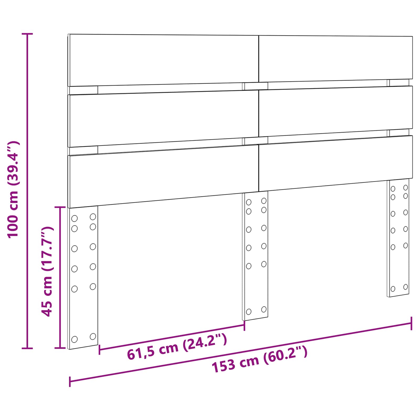 Headboard White 150 cm Engineered Wood