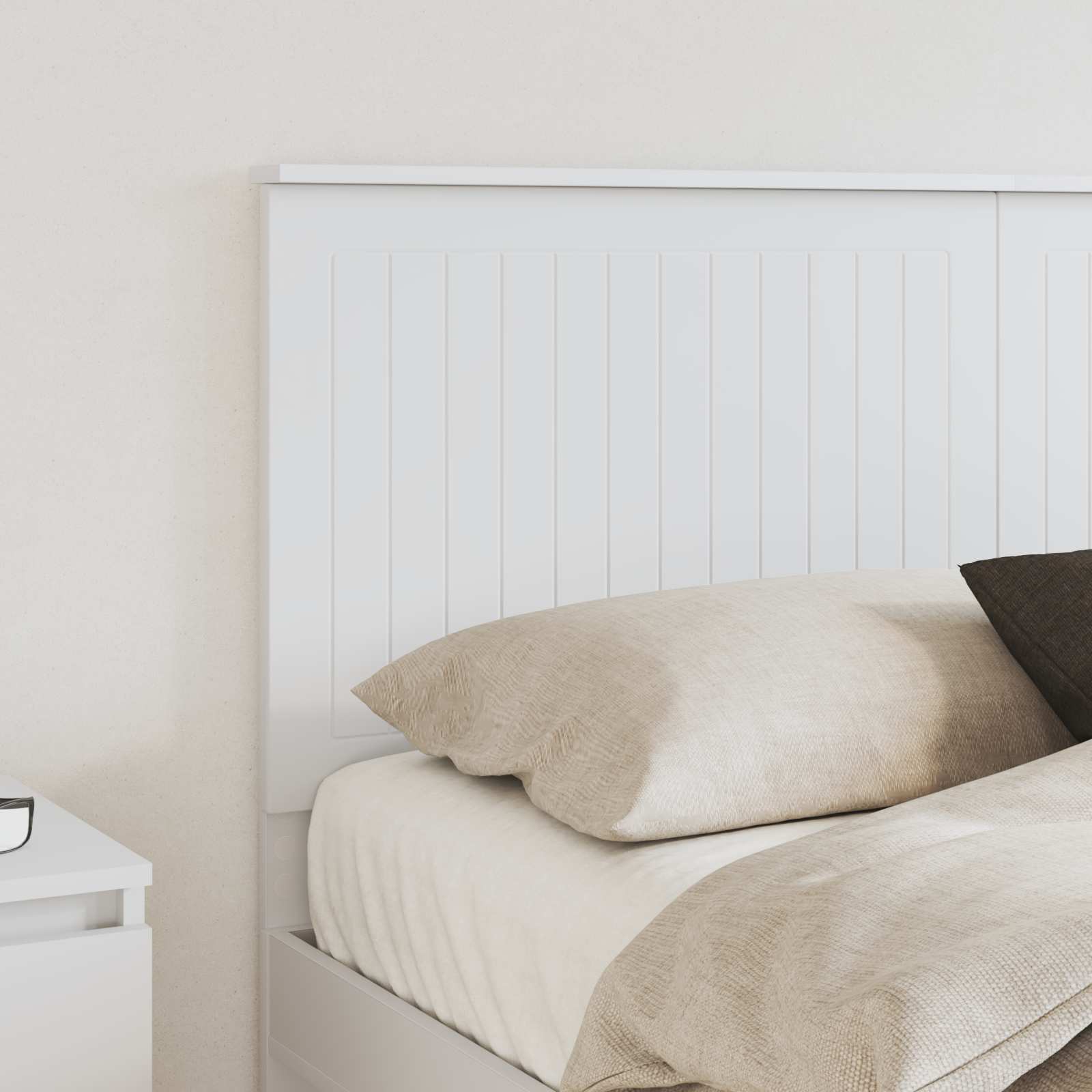 Headboard with Headboard White 150 cm Engineered wood