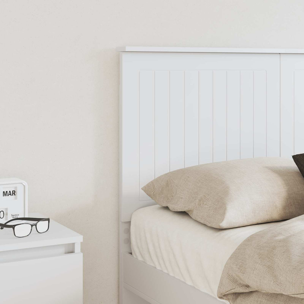 Headboard with Headboard White 135 cm Engineered wood