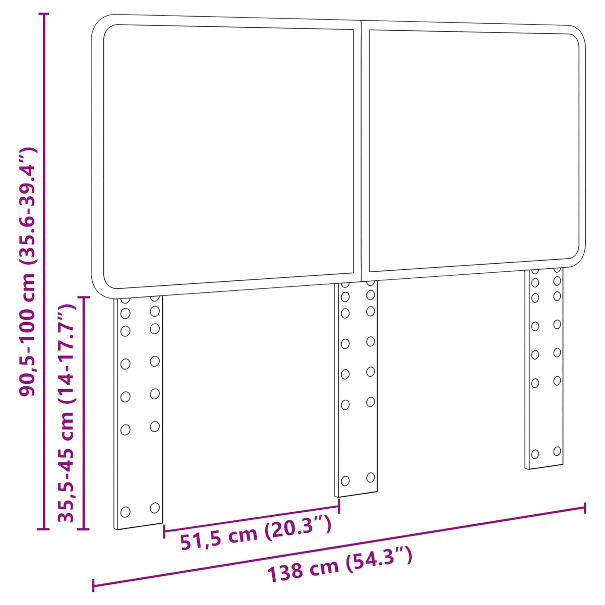 Headboard White 135 cm Engineered wood