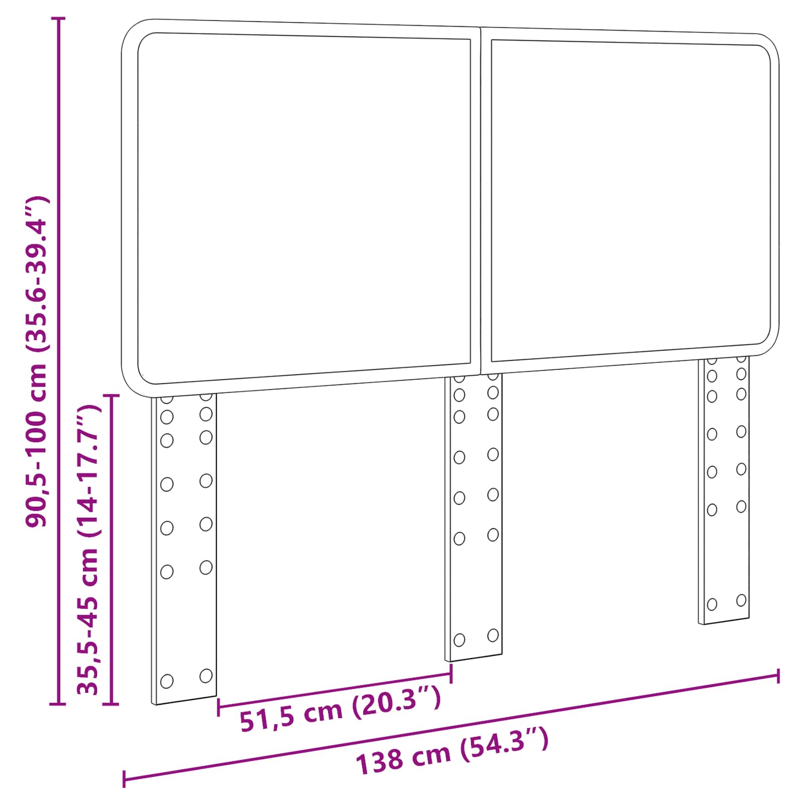 Headboard Sonoma Oak 135 cm Engineered wood