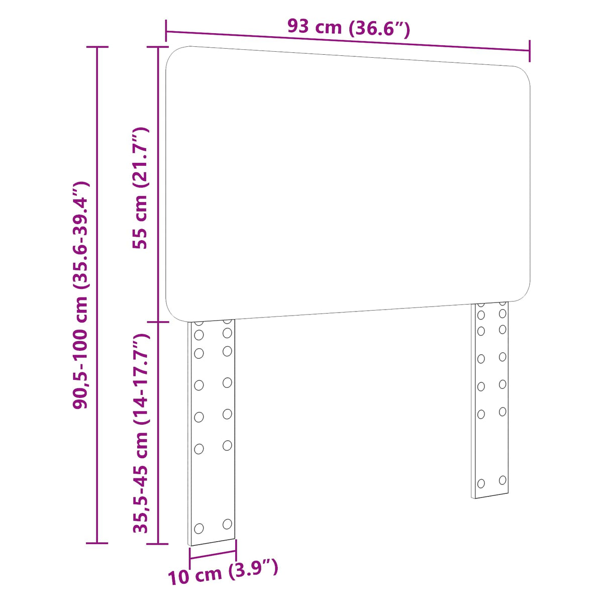 Headboard Sonoma Oak 90 cm Engineered wood