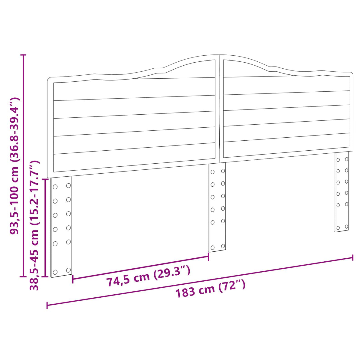 Headboard Sonoma Oak 180 cm Engineered wood