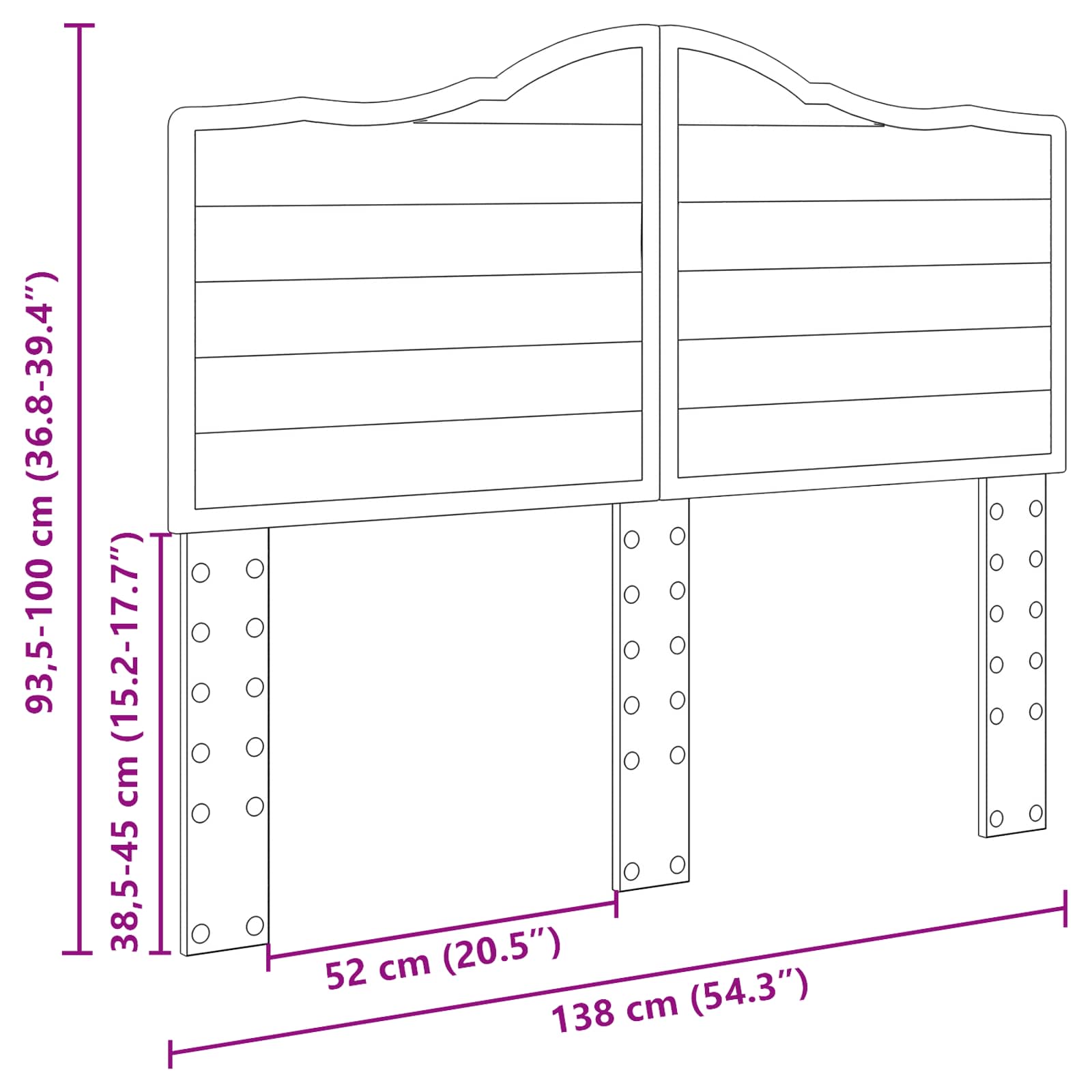 Headboard Sonoma Oak 135 cm Engineered wood
