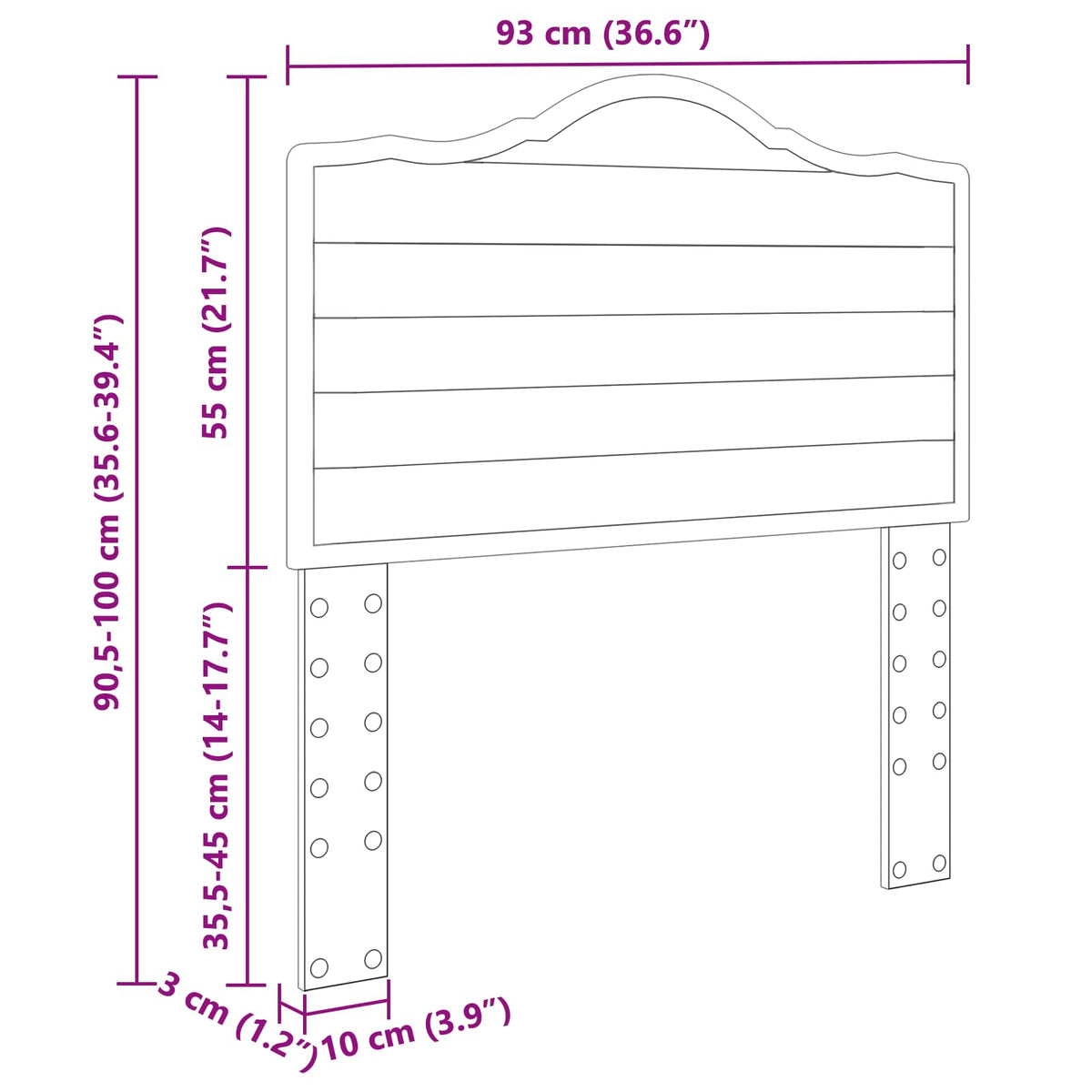 Headboard Sonoma Oak 90 cm Engineered wood