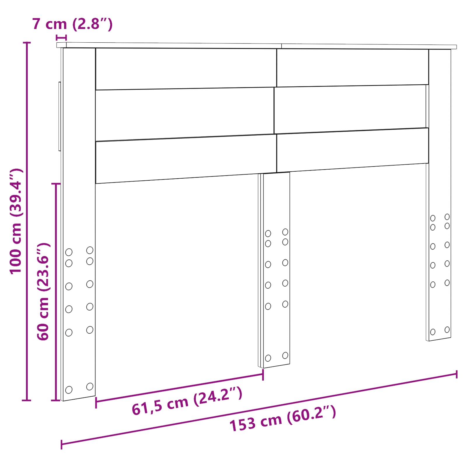 Headboard Sonoma Oak 150 cm Engineered wood