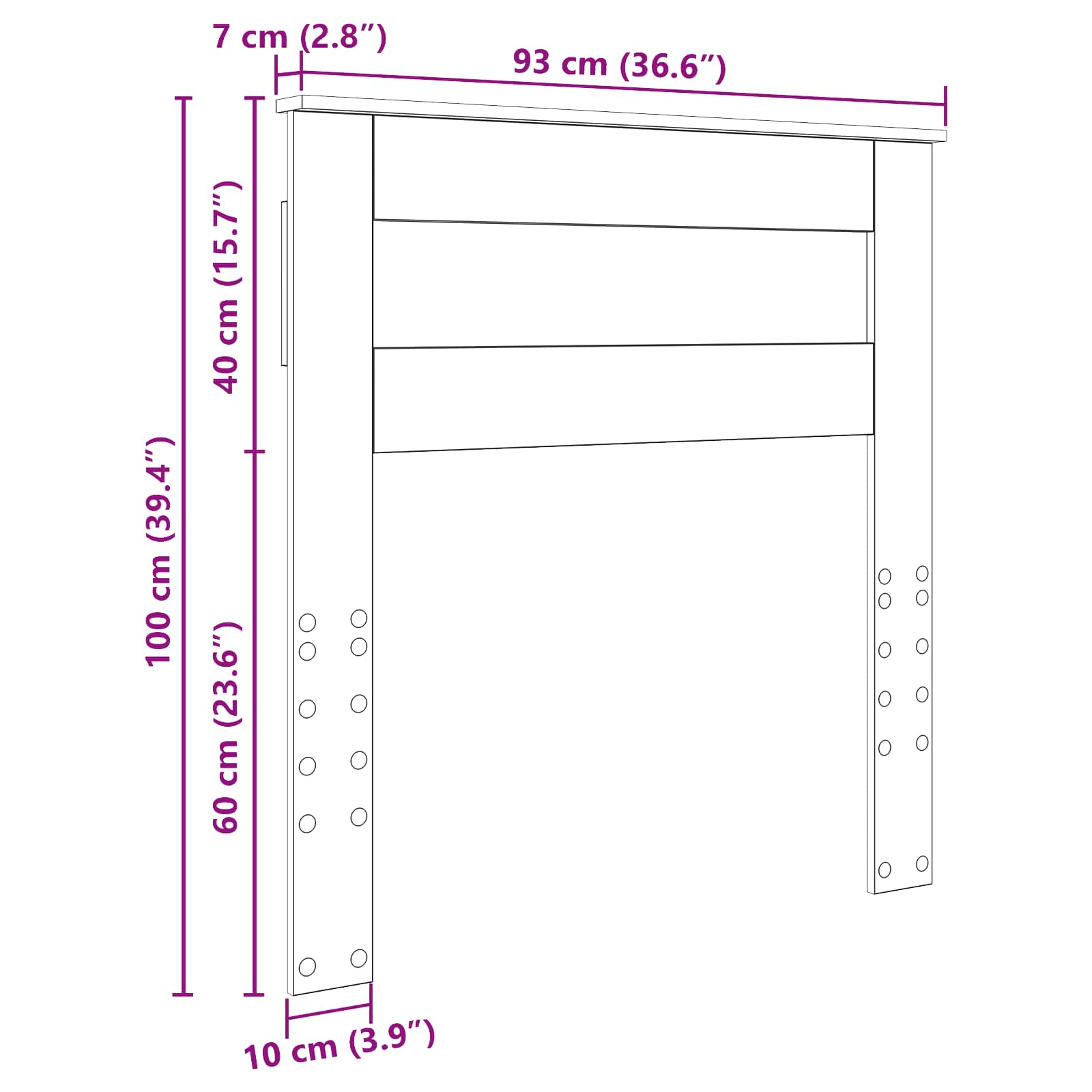 Headboard Sonoma Oak 90 cm Engineered wood