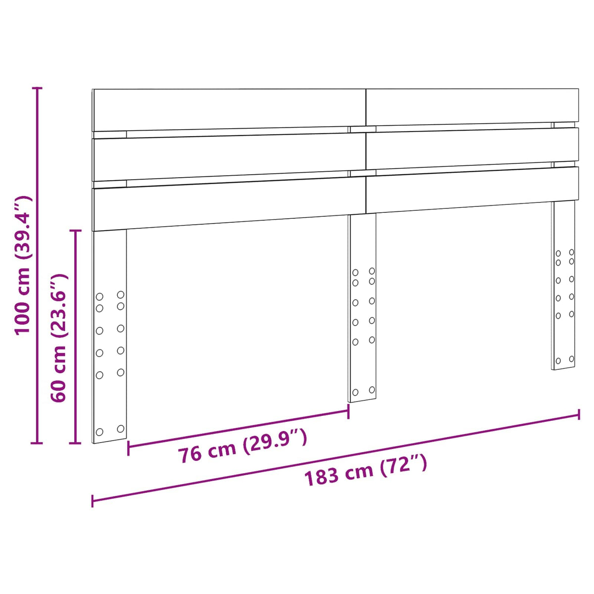 Headboard Sonoma Oak 180 cm Engineered wood