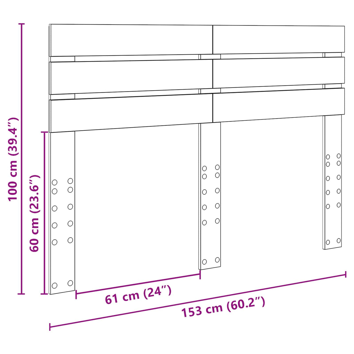 Headboard Sonoma Oak 150 cm Engineered wood