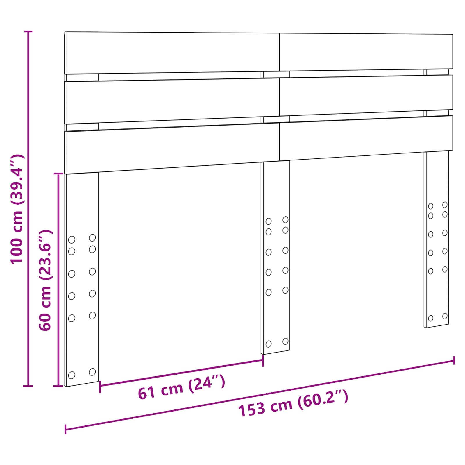 Headboard Sonoma Oak 150 cm Engineered wood