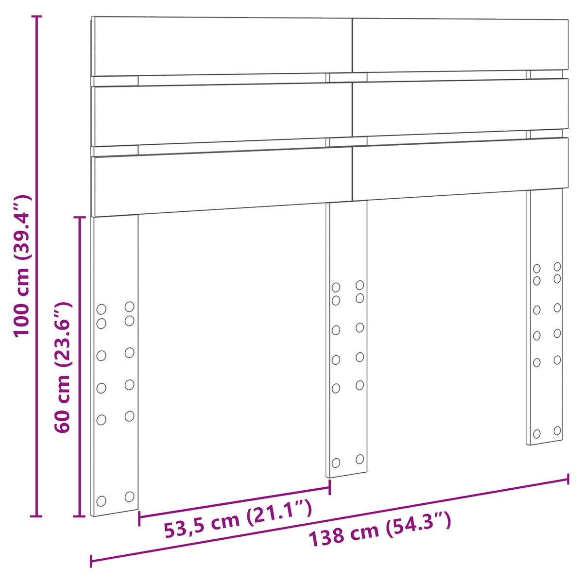 Headboard Sonoma Oak 135 cm Engineered wood