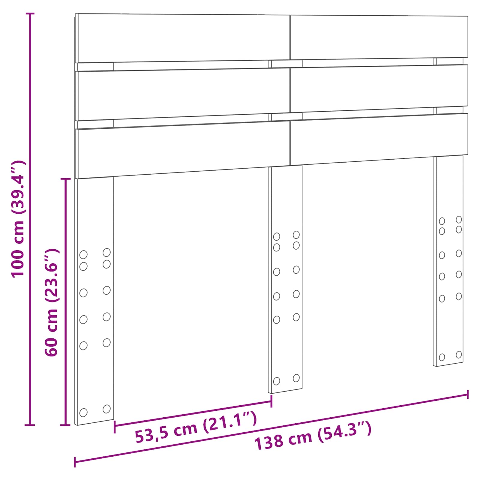 Headboard Sonoma Oak 135 cm Engineered wood