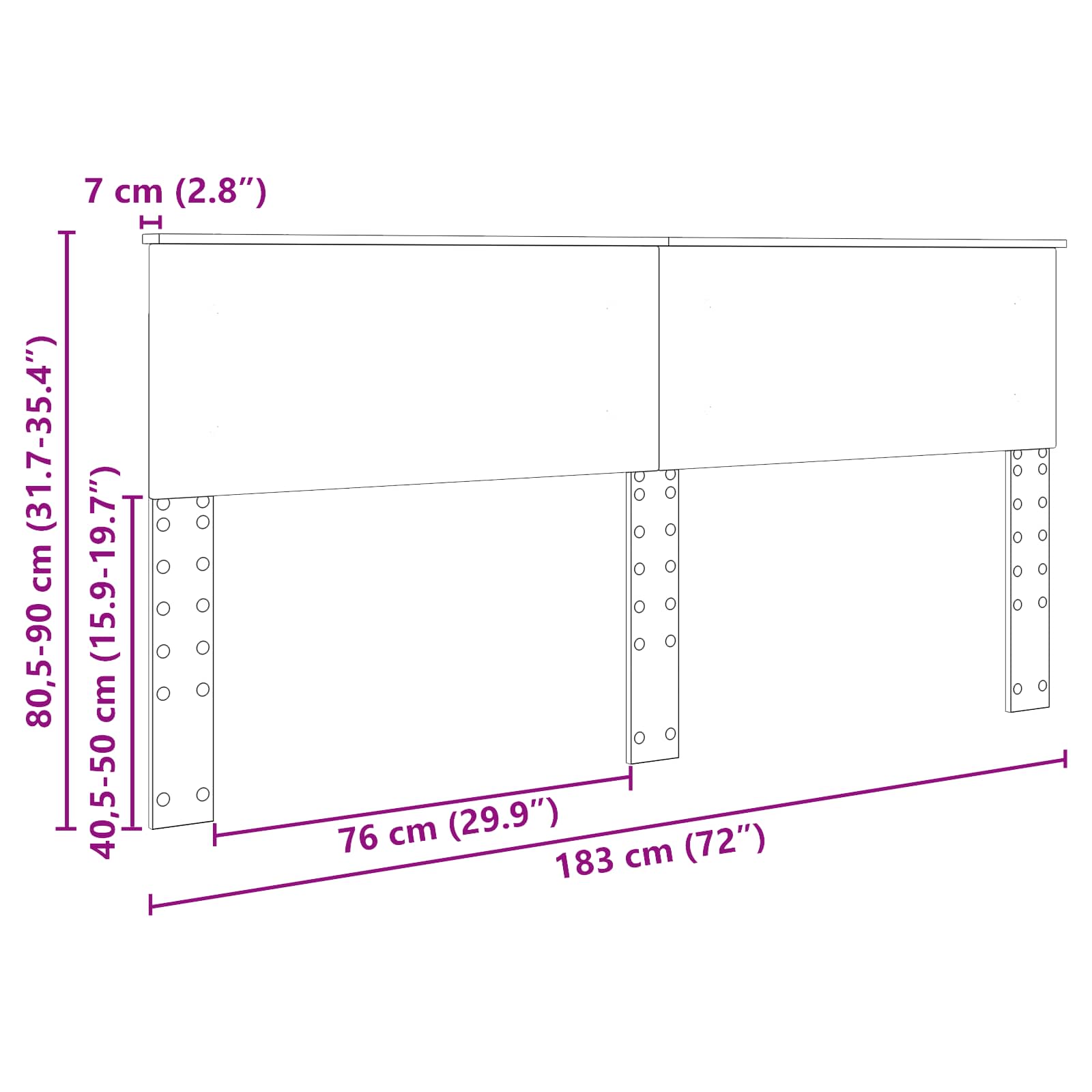 Headboard Sonoma Oak 180 cm Engineered wood