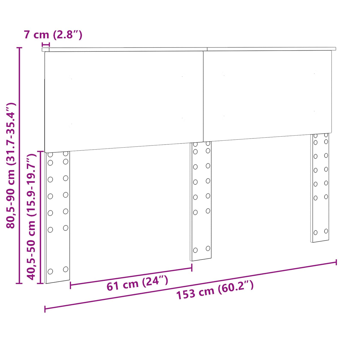 Headboard Sonoma Oak 150 cm Engineered wood