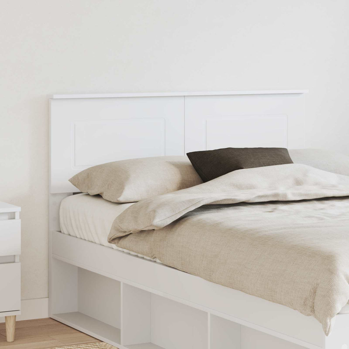 Headboard White 135 cm Engineered wood