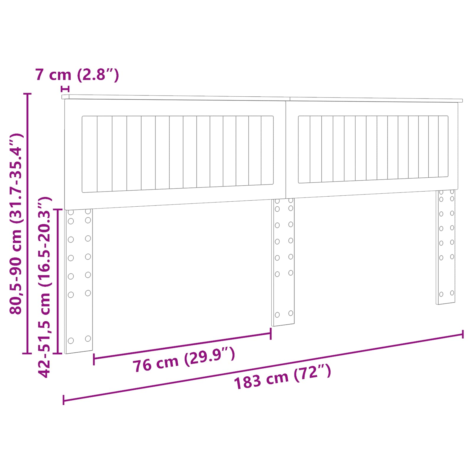 Headboard Sonoma Oak 180 cm Engineered wood