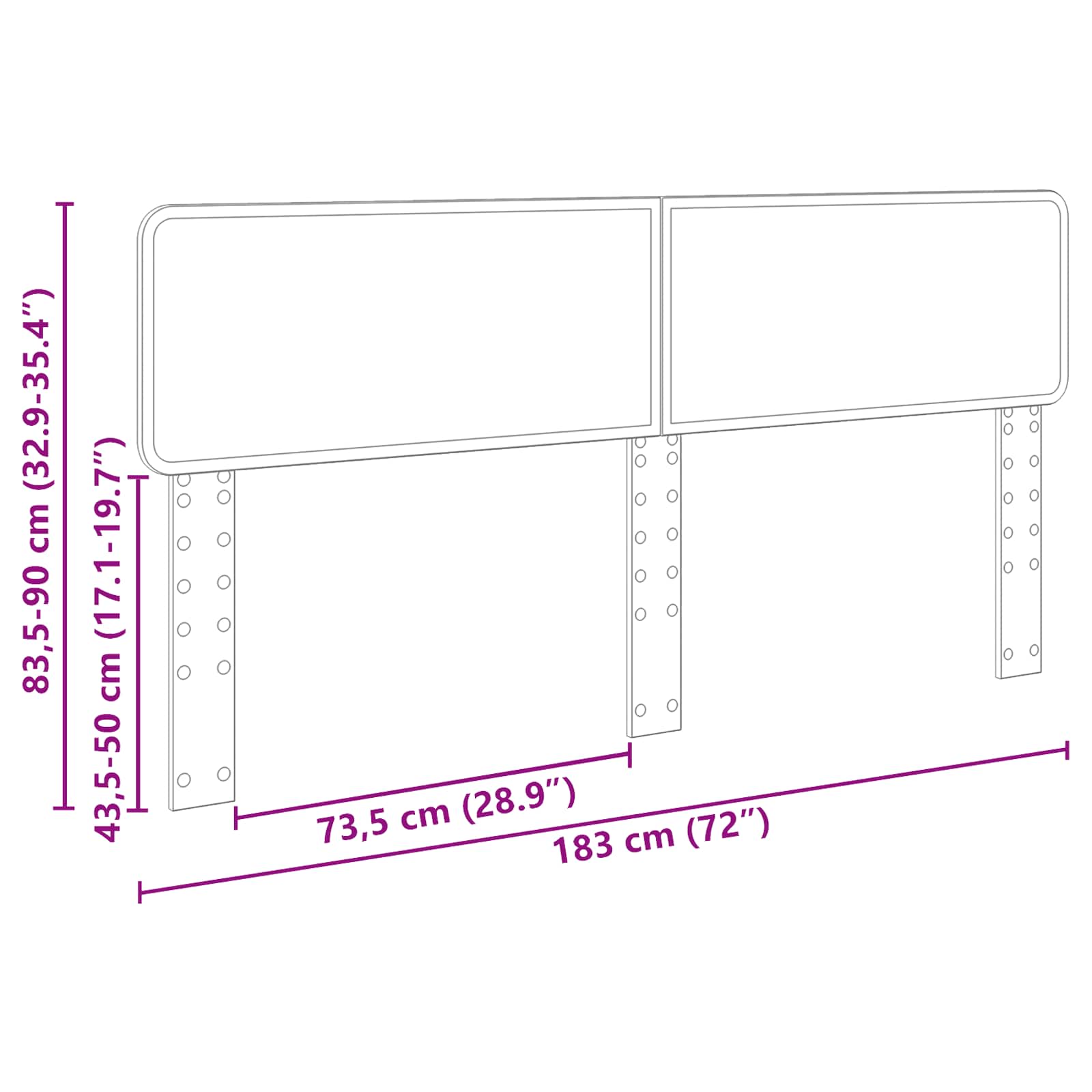 Headboard Sonoma Oak 180 cm Engineered wood