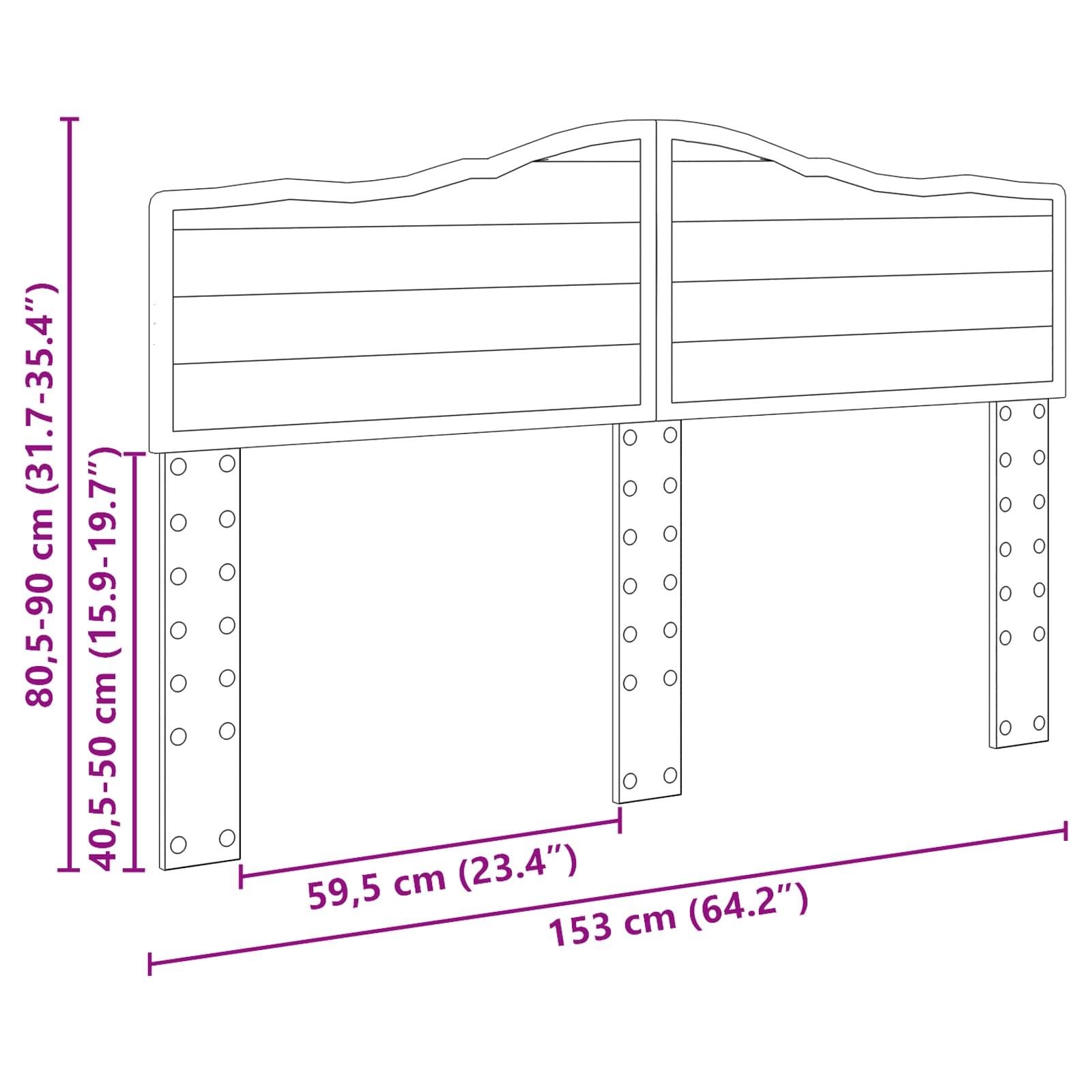 Headboard Sonoma Oak 150 cm Engineered wood