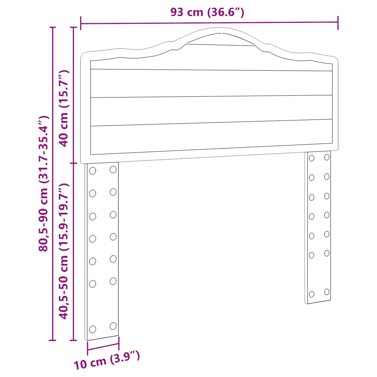 Headboard Sonoma Oak 90 cm Engineered wood