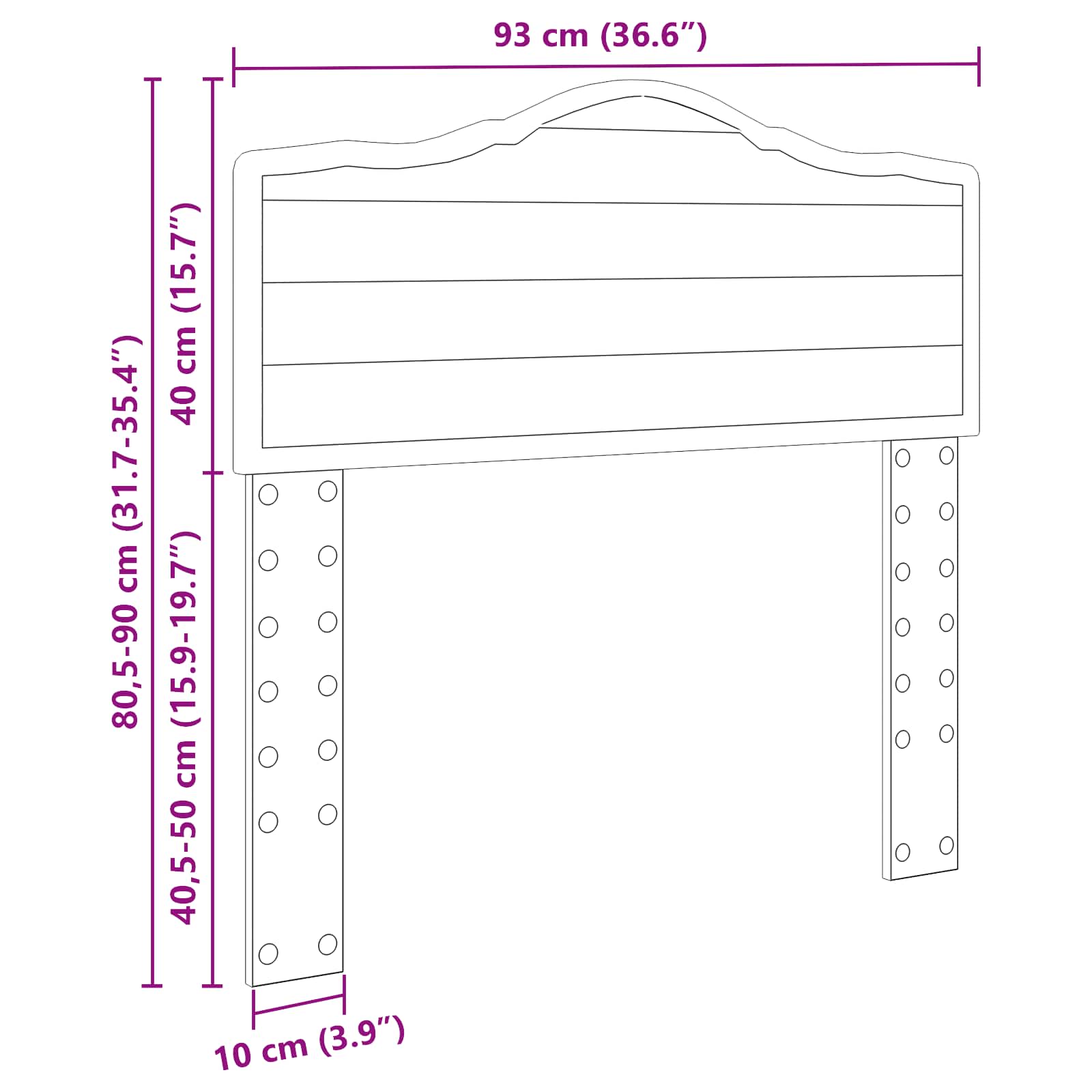 Headboard Sonoma Oak 90 cm Engineered wood
