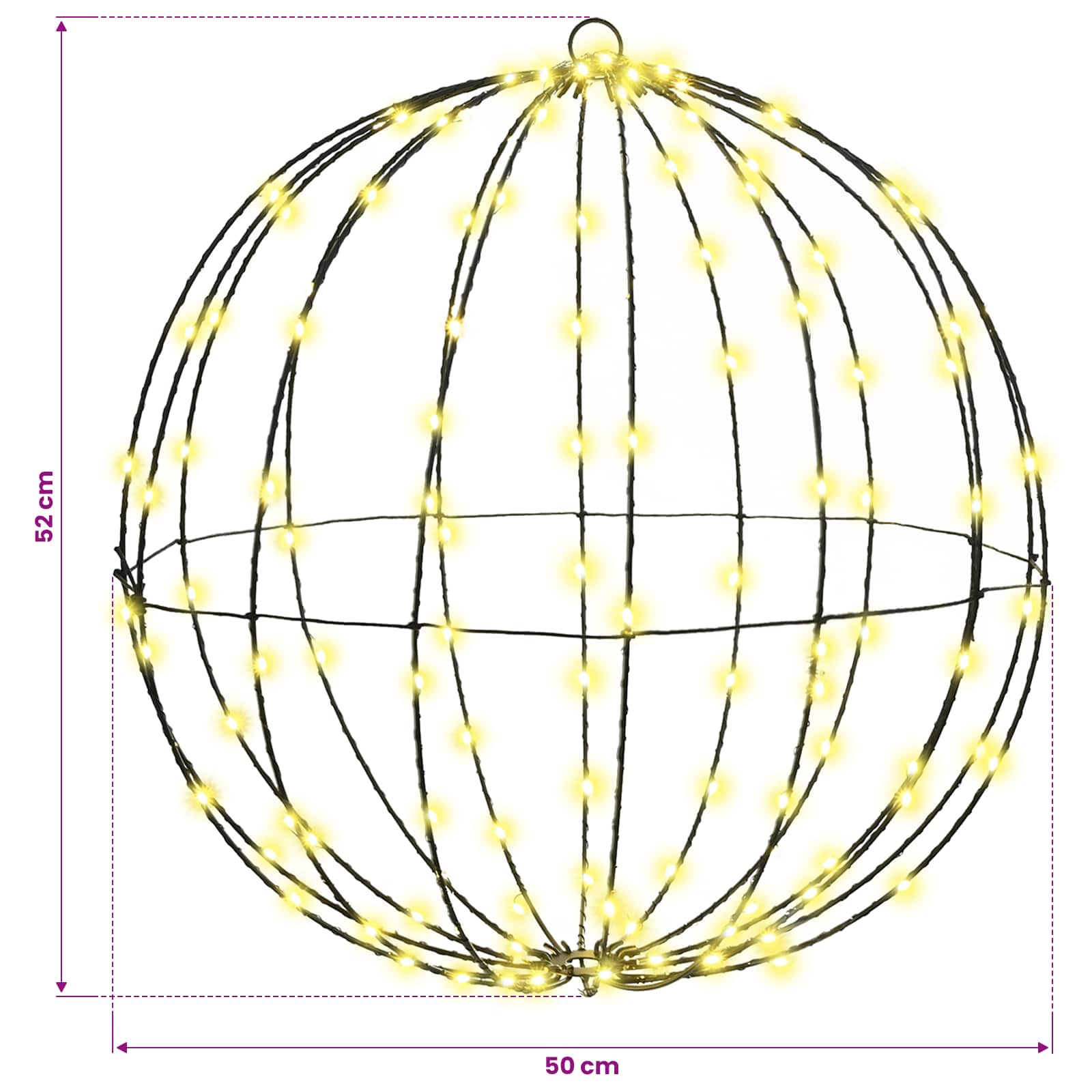 Ball Warm white 50 x 50 x 52 cm Metal 160 LEDs