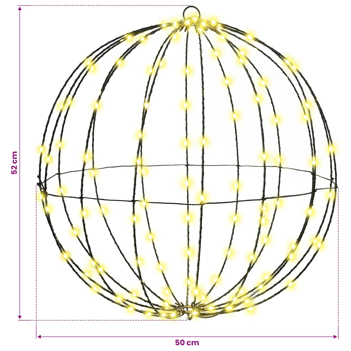 Ball 2 pcs Warm white 50 x 50 x 52 cm Metal 320 LEDs