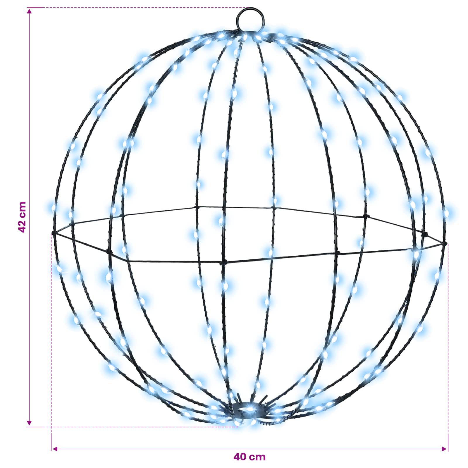 Ball 2 pcs Cold white 40 x 40 x 42 cm Metal 192 LEDs