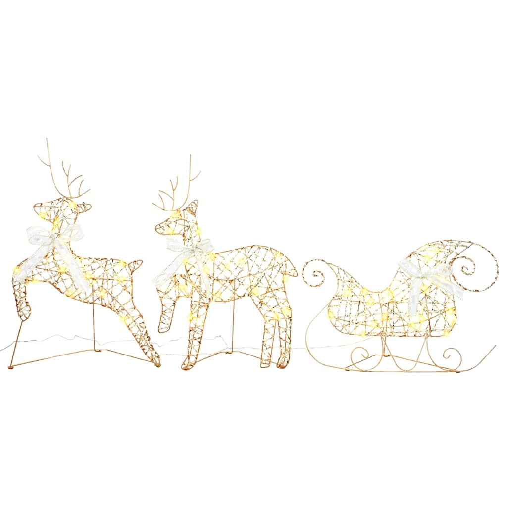 LED Reindeers 3 pcs 60 LEDs Warm White 44.5 x 18 x 66 cm PET