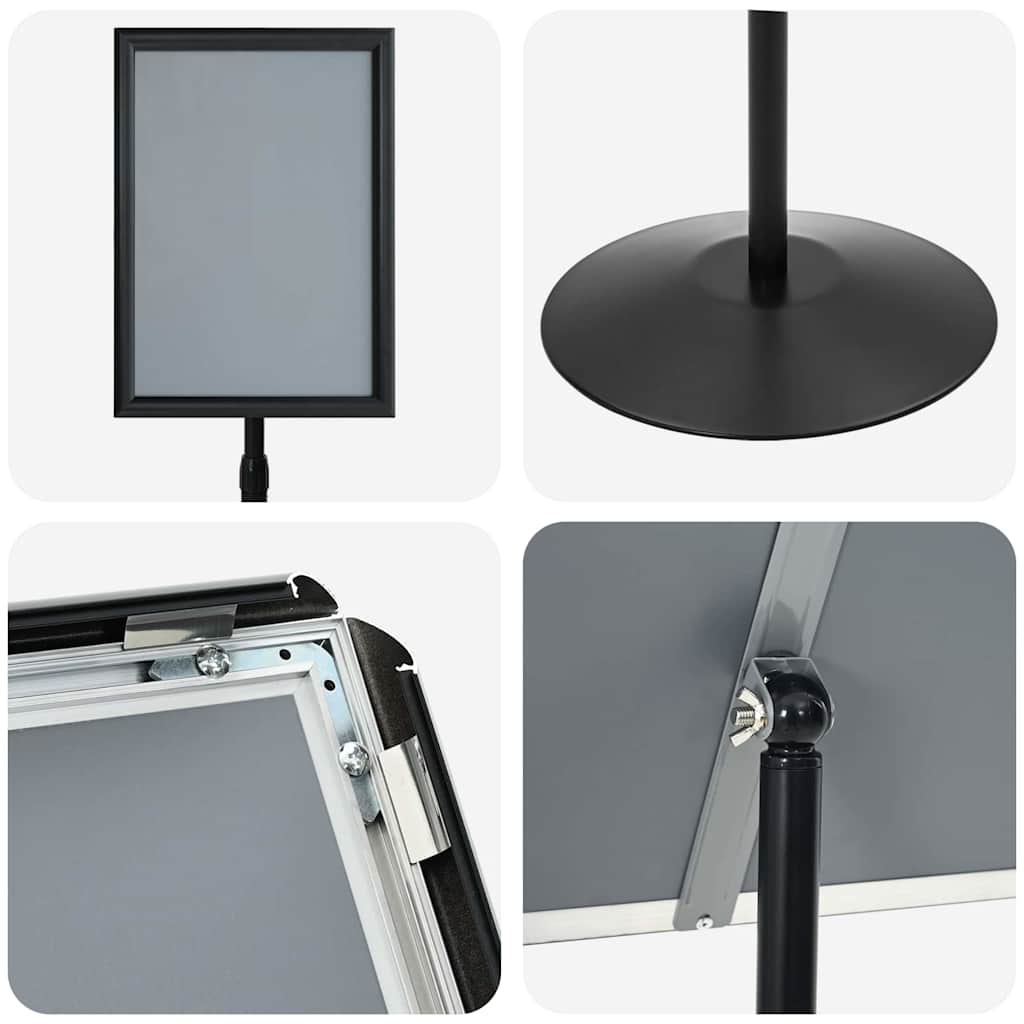 Pedestal Poster Stand A3 PVC and Steel Black