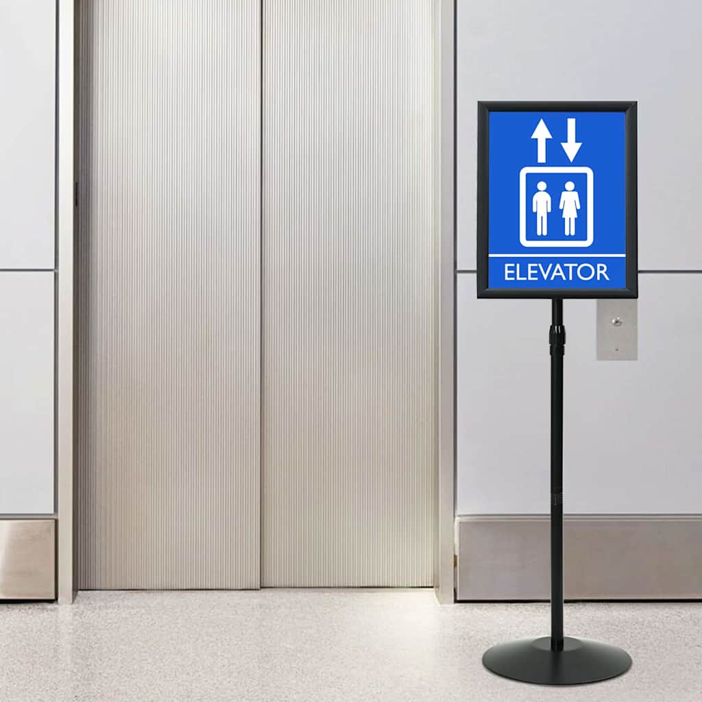 Pedestal Poster Stand A3 PVC and Steel Black