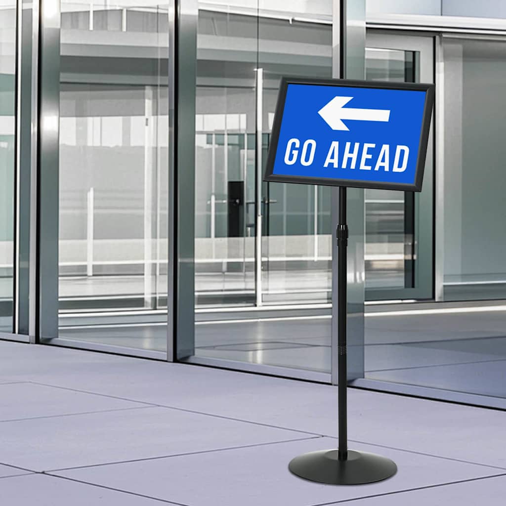 Pedestal Poster Stand A3 PVC and Steel Black