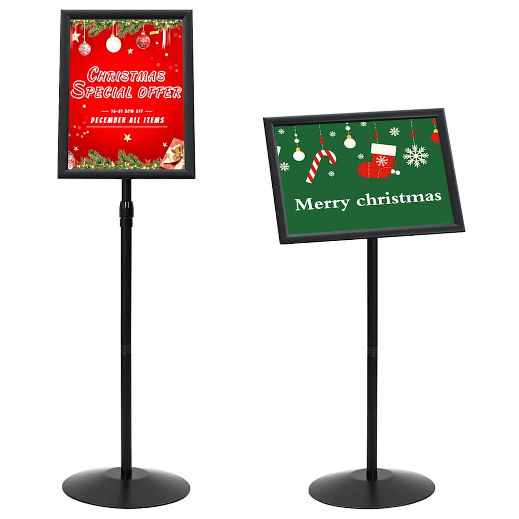 Pedestal Poster Stand A3 PVC and Steel Black