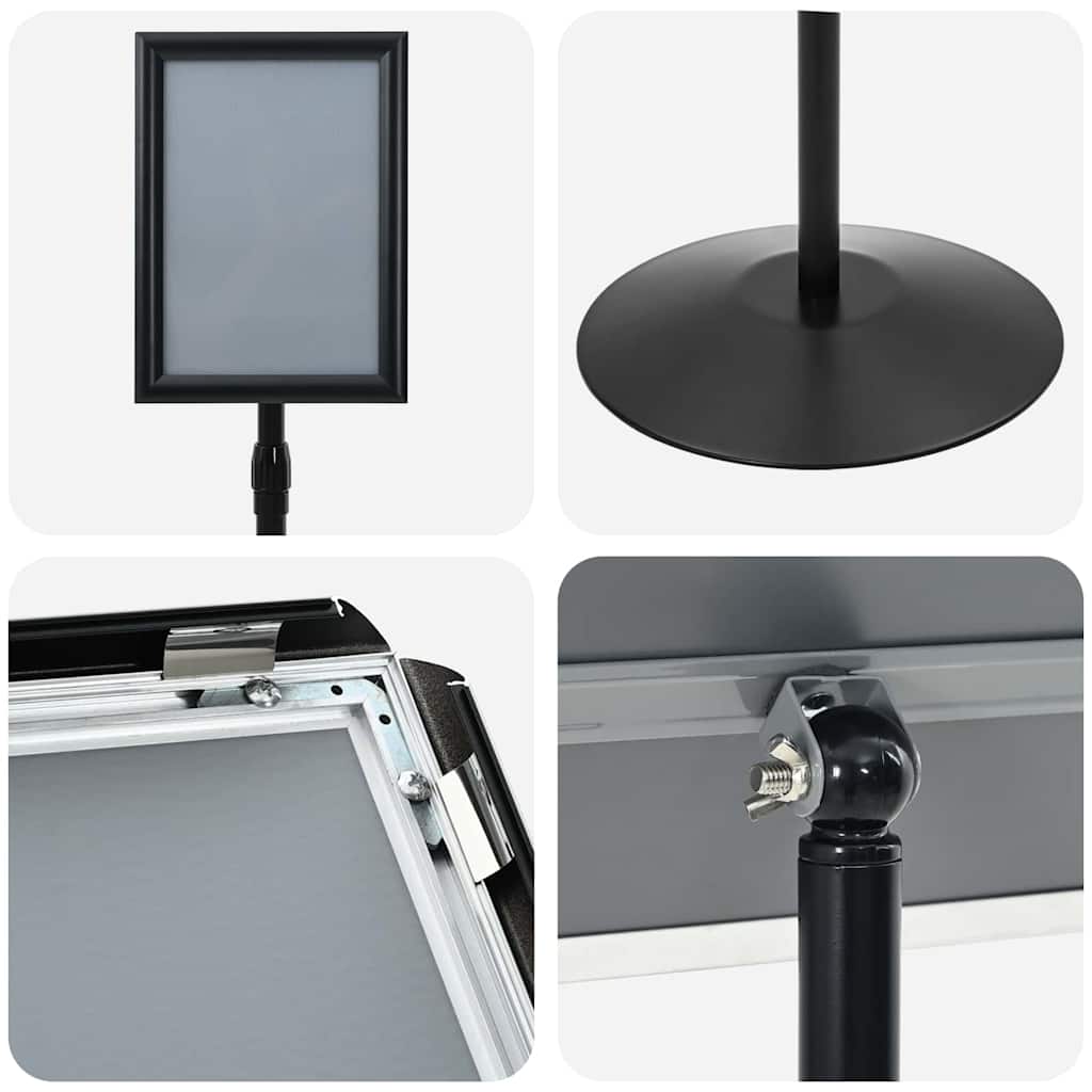 Pedestal Poster Stand A4 PVC and Steel Black