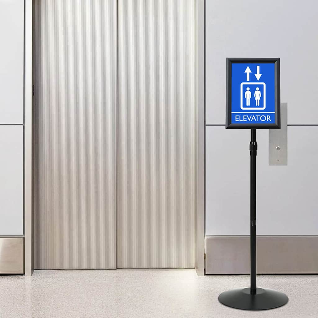 Pedestal Poster Stand A4 PVC and Steel Black