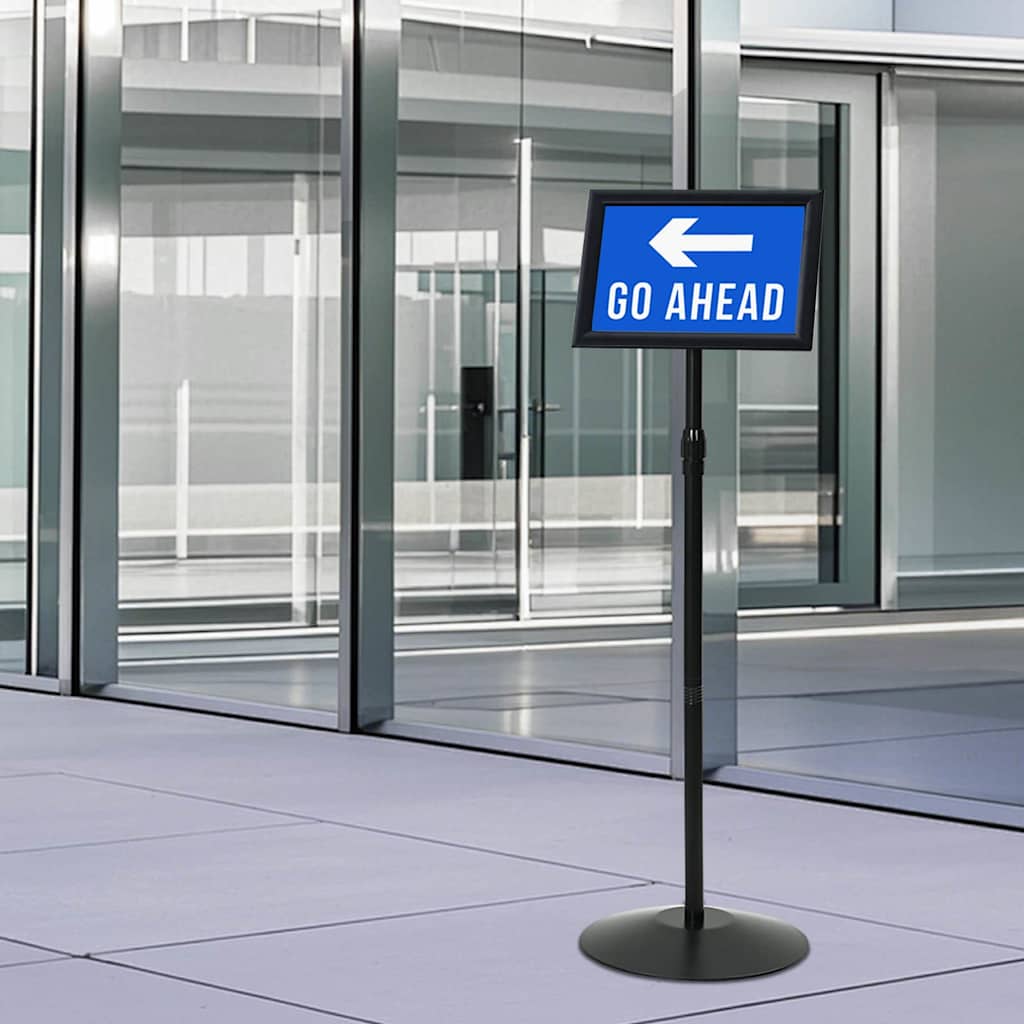 Pedestal Poster Stand A4 PVC and Steel Black