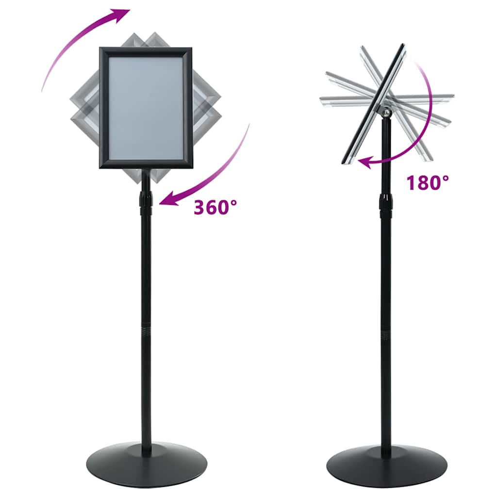 Pedestal Poster Stand A4 PVC and Steel Black