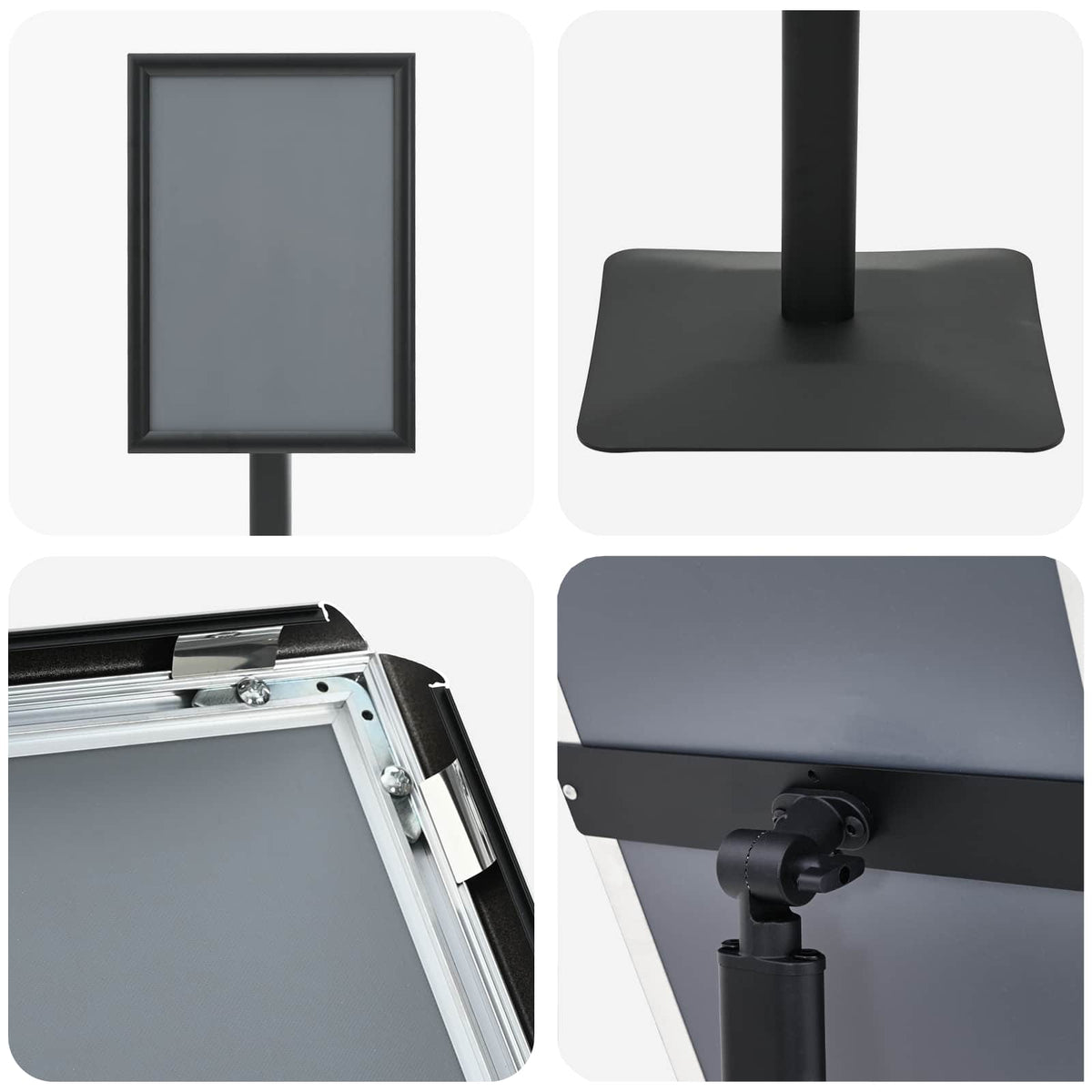 Pedestal Poster Stand A3 Cast Iron Black