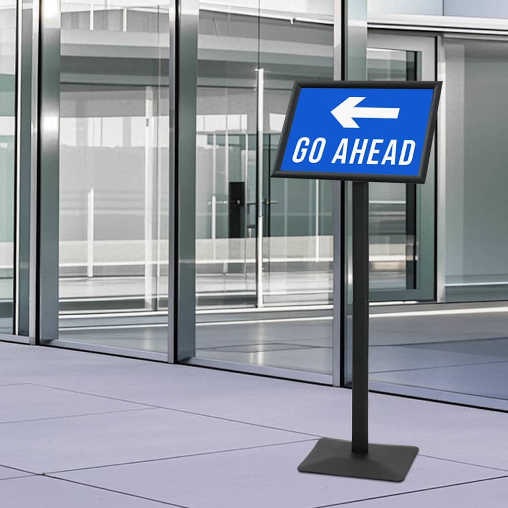 Pedestal Poster Stand A3 Cast Iron Black