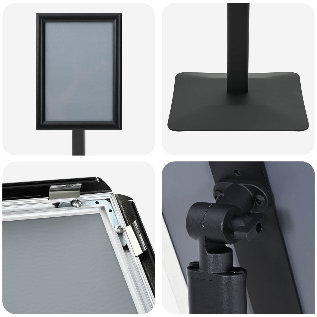 Pedestal Poster Stand A4 Cast Iron Black