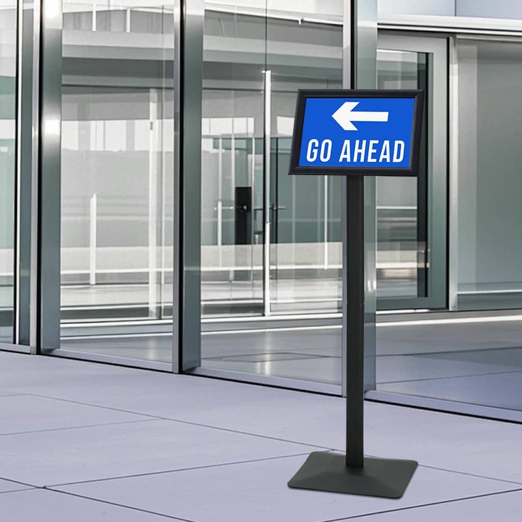 Pedestal Poster Stand A4 Cast Iron Black