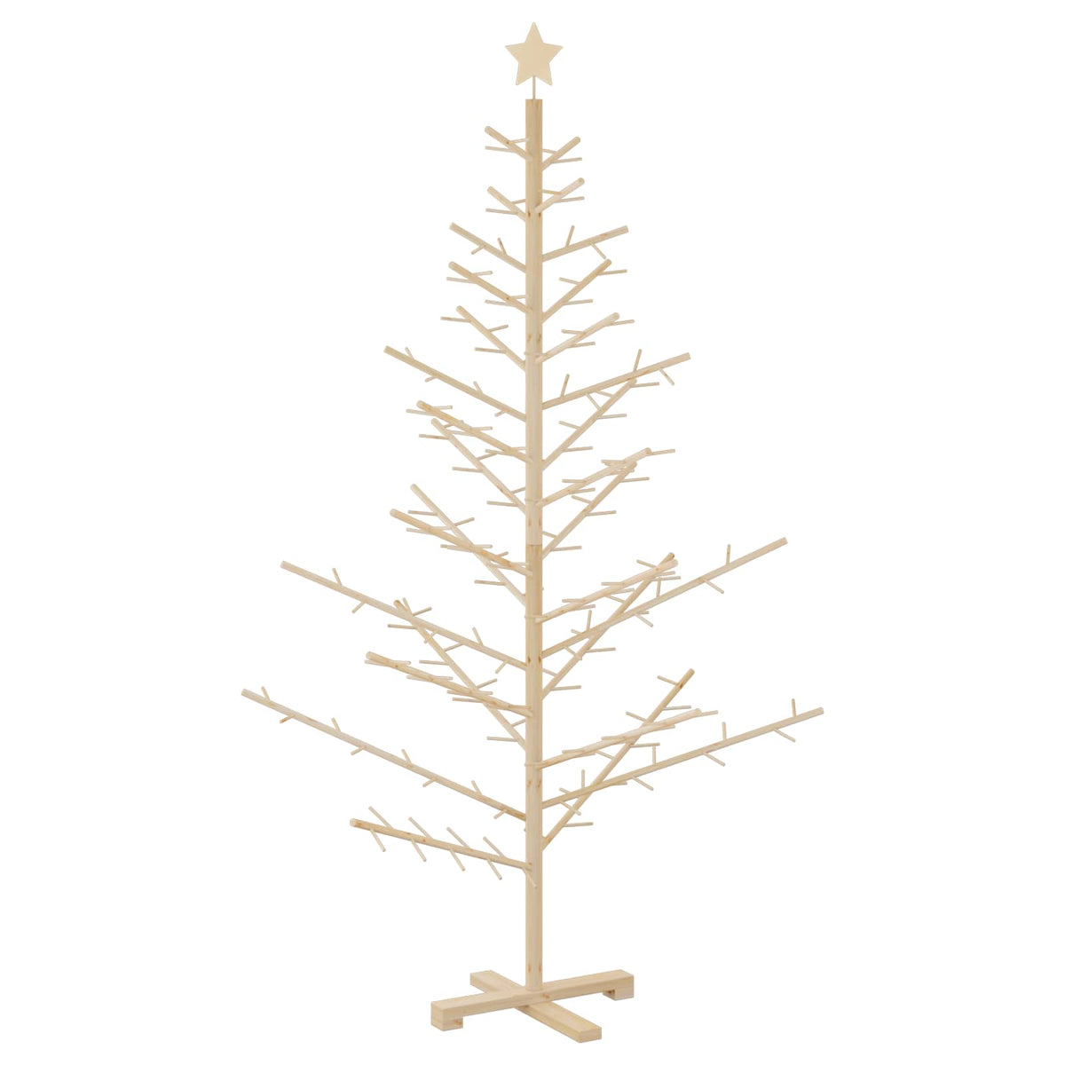 Wooden Christmas Tree with Stand Natural 180 cm Solid pine wood