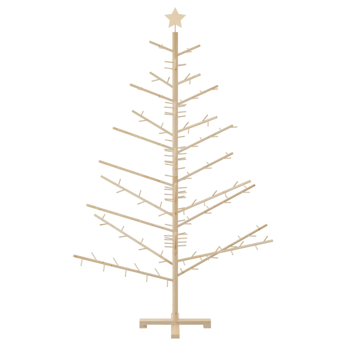 Wooden Christmas Tree with Stand Natural 180 cm Solid pine wood