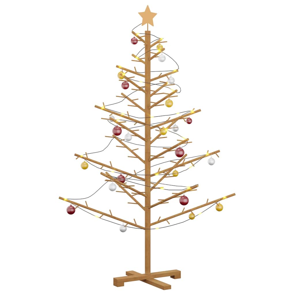 Wooden Christmas Tree with Stand Brown 150 cm Solid pine wood