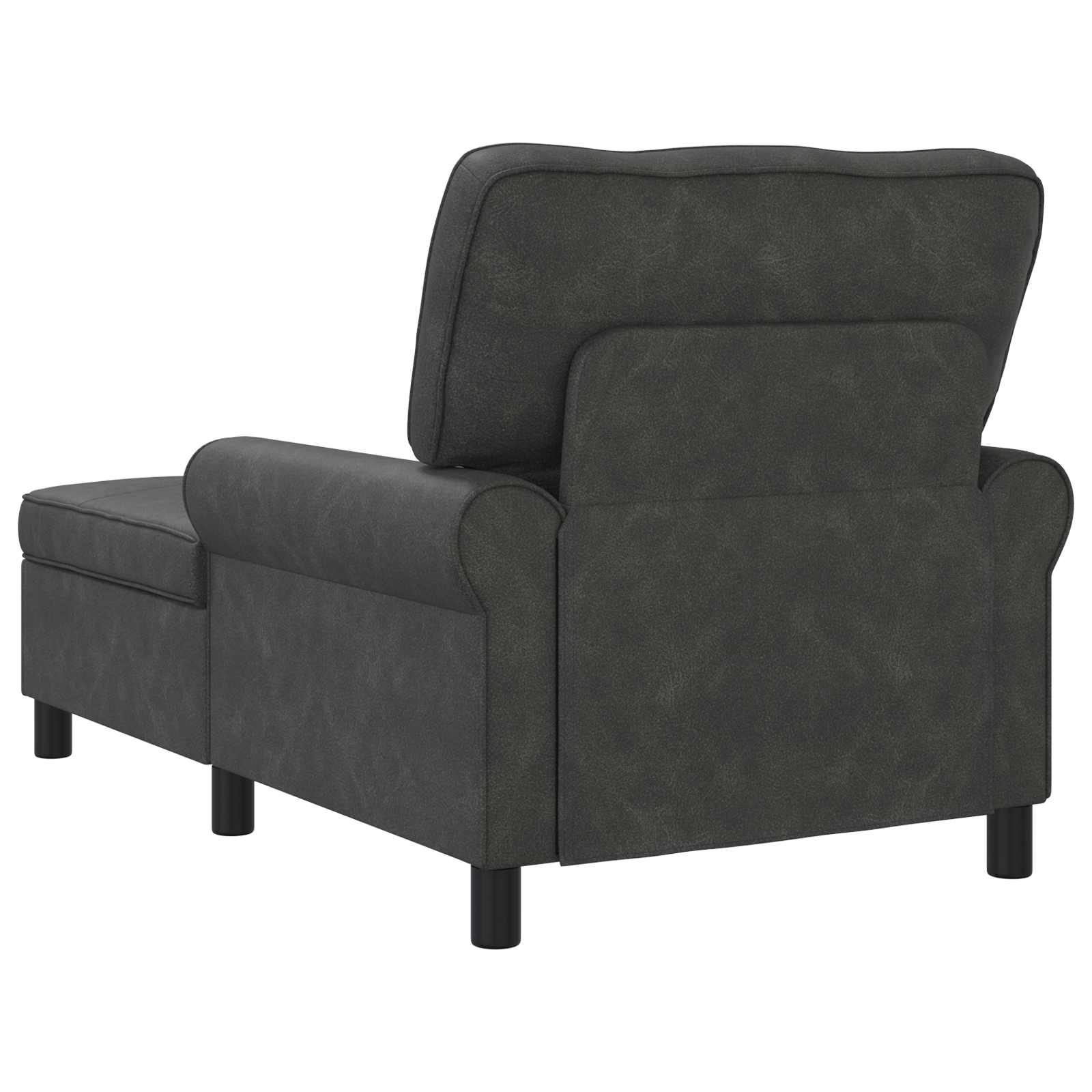 Lounge Chair with Cushion Black 91 x 157 x 91 cm Faux Leather