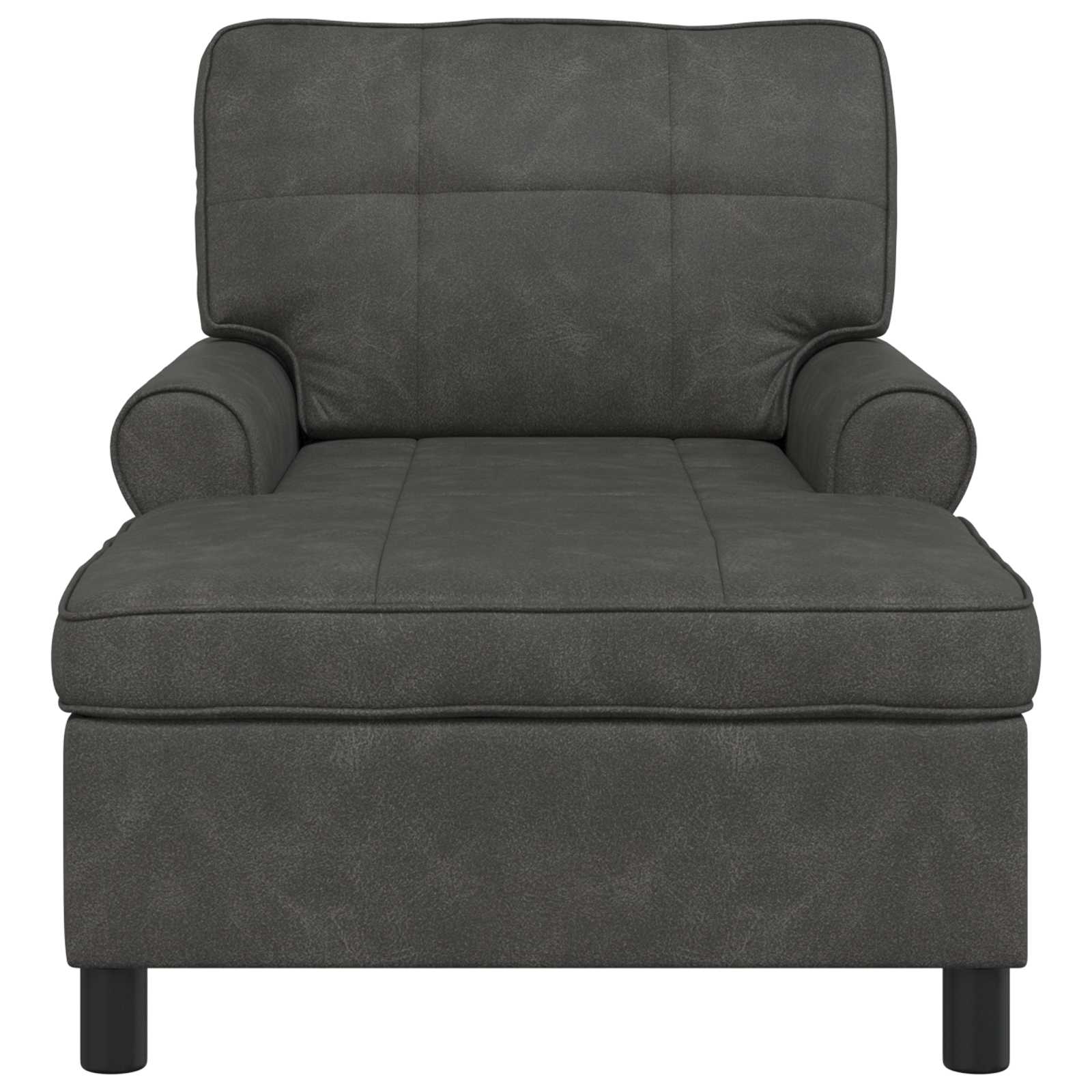 Lounge Chair with Cushion Black 91 x 157 x 91 cm Faux Leather